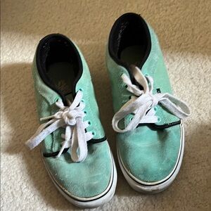 Green and White Low-Top Sneakers